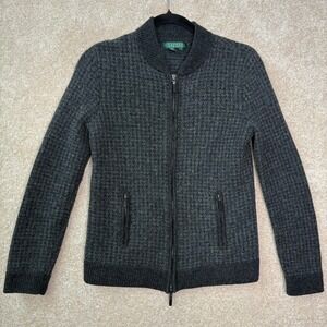 Lauren Ralph Lauren Dark Gray Zip Front Knit Cardigan